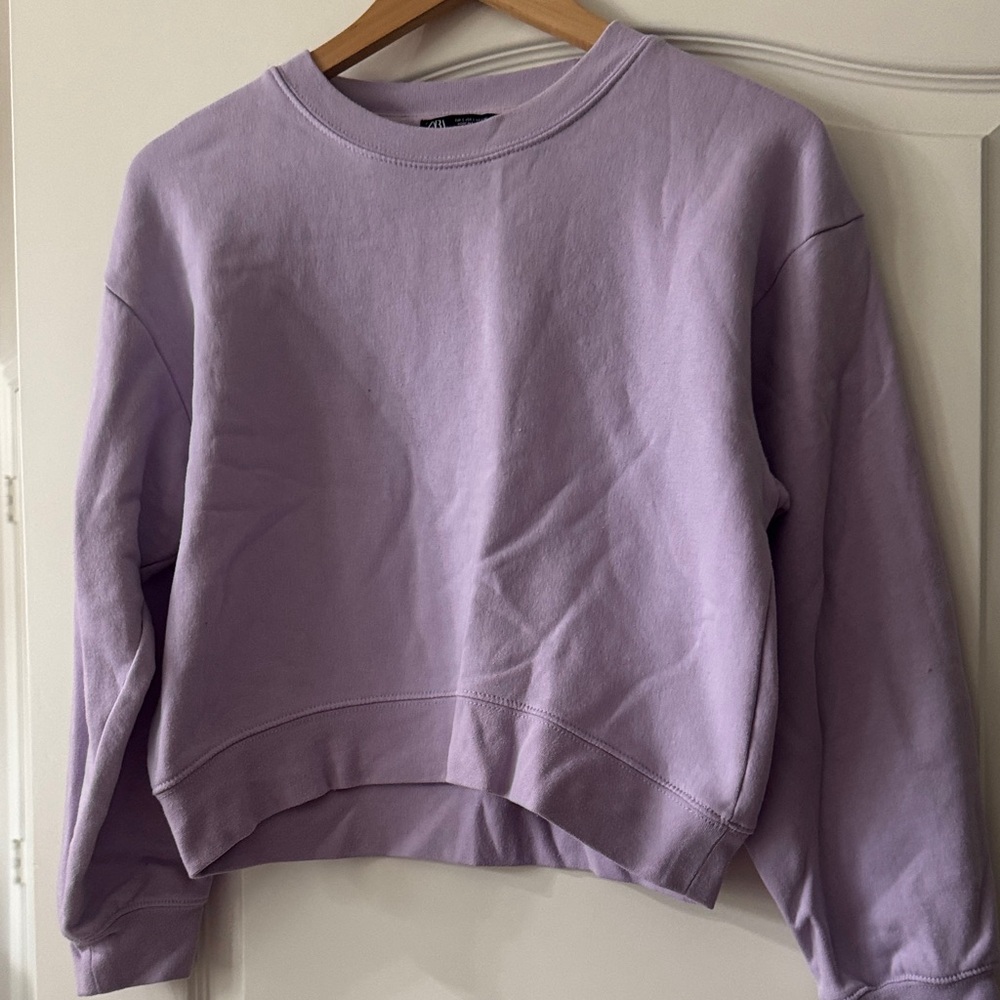 Zara Light Purple Crewneck Top
